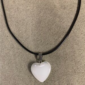 Elegant White Heart Pendant Necklace